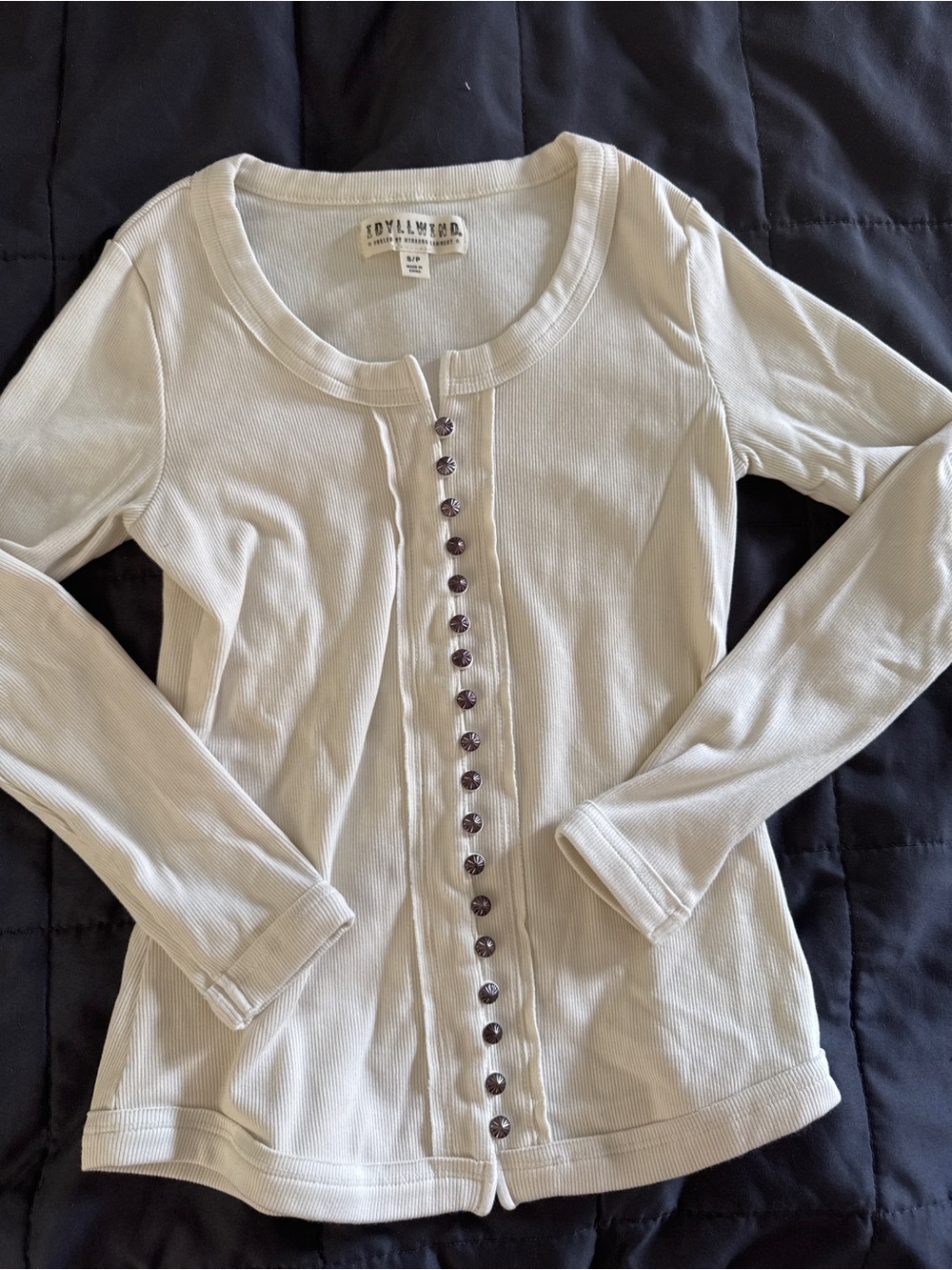 Idyllwind for Miranda Lambert Cream Ribbed Scoop Neck Top